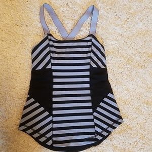 Lululemon Striped Cross-Back Tank Top